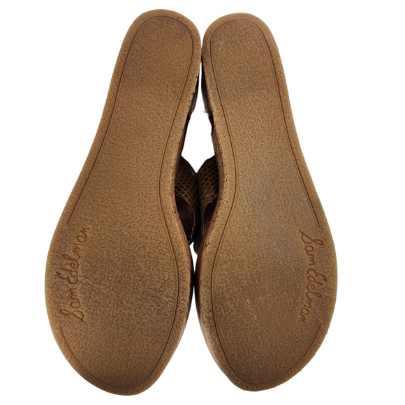 Sam Edelman Womens Wedge Sandals sz 11 M Romy Cork Thong Platform Snake Print - Picture 9 of 13